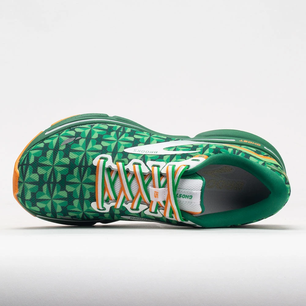 Brooks Ghost 15 Men's Run Lucky Green/White/Orange - Image 3