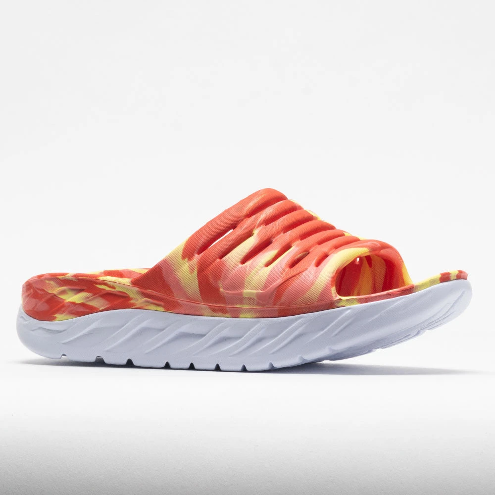 HOKA Ora Recovery Slide Swirl Unisex Yellow Pear/Fiesta - Image 5